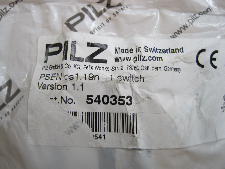 PILZ PSEN cs 1.19n - 540353 "RFID Safety Switch"