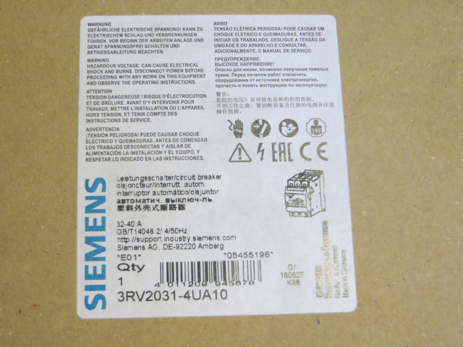 Siemens 3RV2031-4UA10 "Circuit breaker"