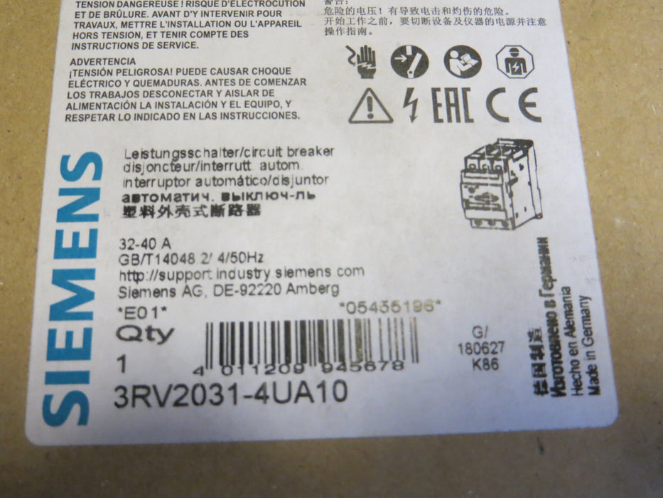 Siemens 3RV2031-4UA10 "Circuit breaker"