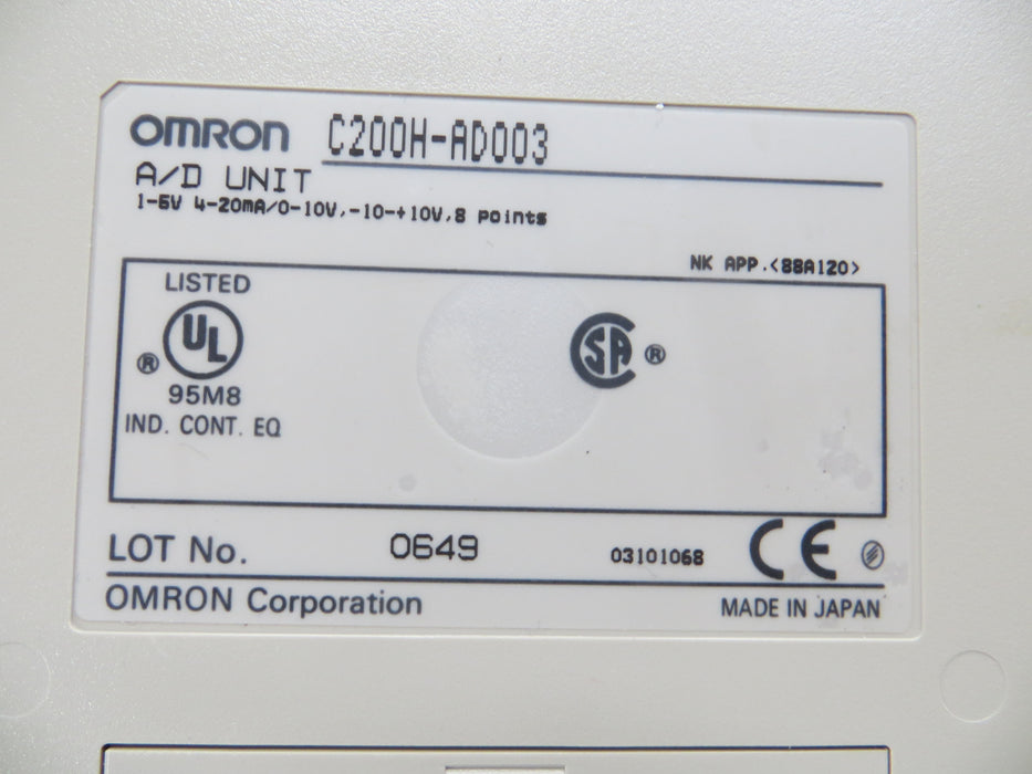 Omron C200H-AD003 "A/D unit"