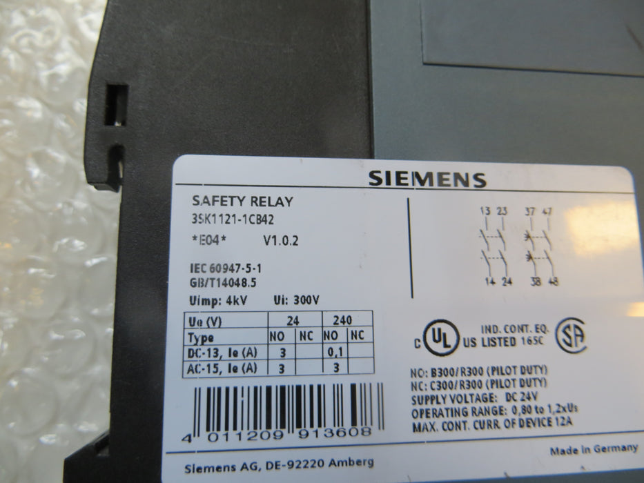 Siemens 3SK1121-1CB42 "Veiligheidsrelaismodule"