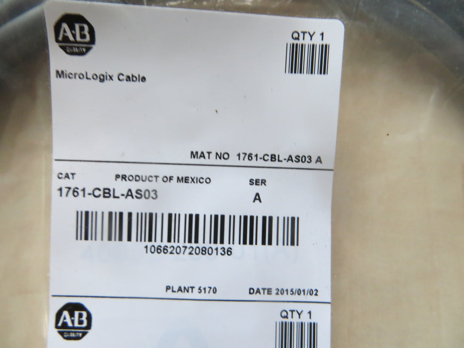 Allen Bradley 1761-CBL-AS03 "PLC Cable"