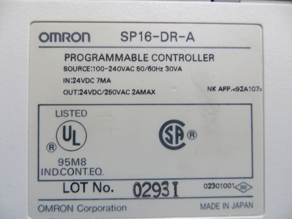 Omron SP16-DR-A"Programmable controller"