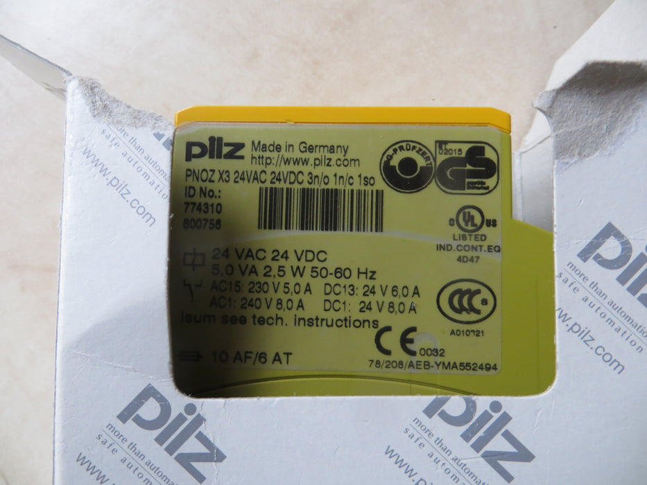 PILZ PNOZ XV3.1P 30/24VDC 3n/o 1n/c2n "Veiligheidsrelais"