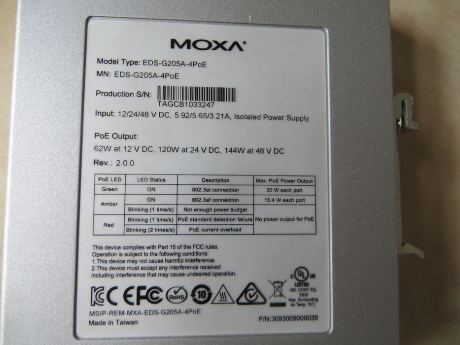 Moxa EDS-G205A-4PoE   "Ethernet switch"