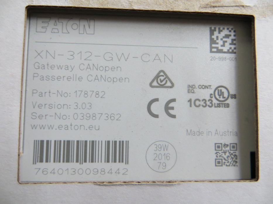 Eaton XN-312-GW-CAN  "PLC can open"
