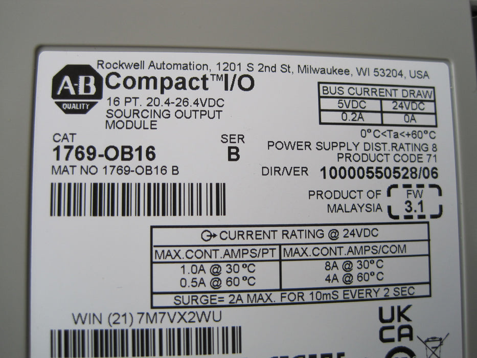 Allen Bradley 1769-OB16  "Output Module"