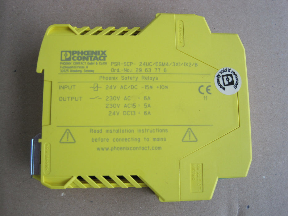 Phoenix Contact PSR-SCP-24UC/ESM4/3X1/1X2/B  "Safety Relay"