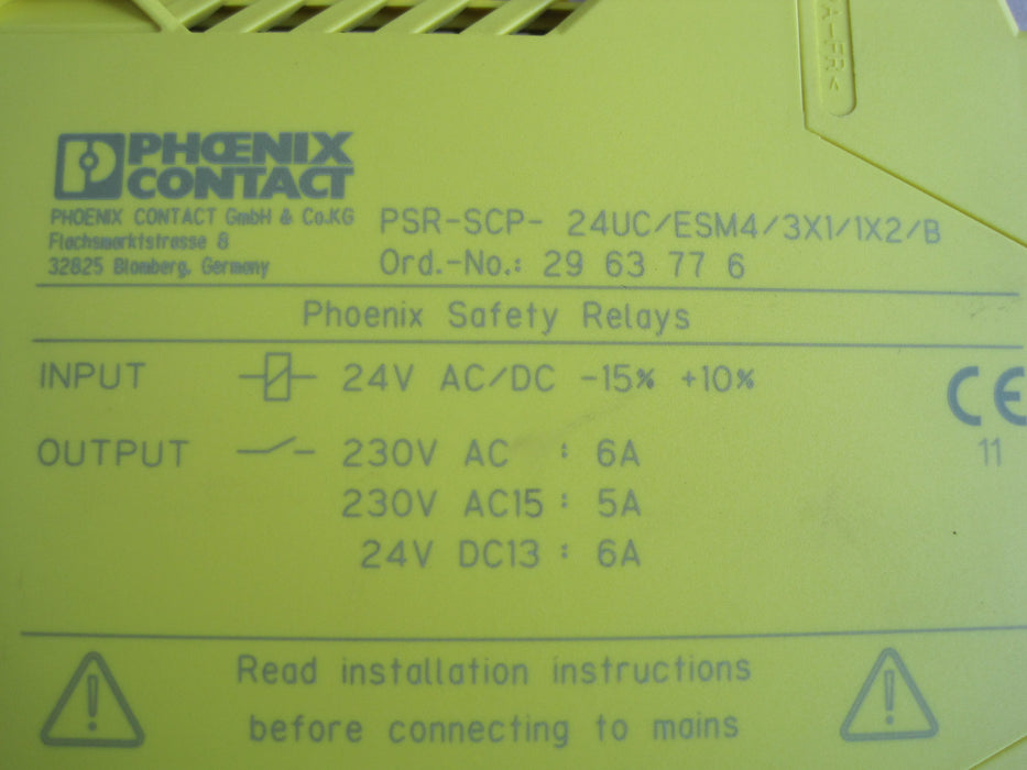Phoenix Contact PSR-SCP-24UC/ESM4/3X1/1X2/B  "Safety Relay"
