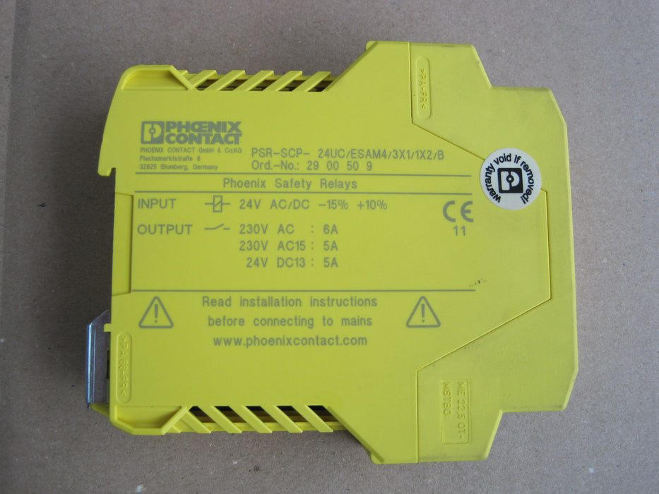 Phoenix Contact PSR-SCP- 24UC/ESAM4/3X1/1X2/B  "Safety Relay"