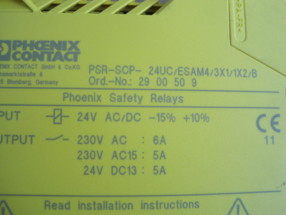Phoenix Contact PSR-SCP- 24UC/ESAM4/3X1/1X2/B  "Safety Relay"