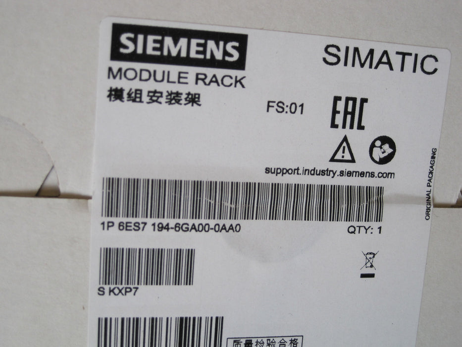 Siemens 6ES7 194-6GA00-0AA0  "Module Rack"