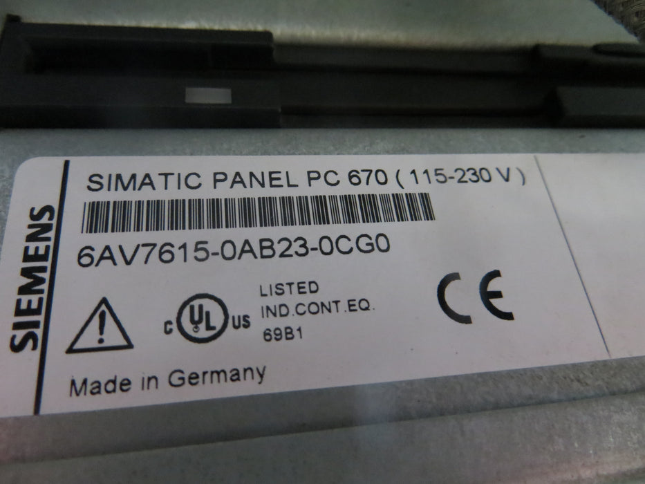Siemens 6AV7615-0AB23-0CG0  "Touch panel"