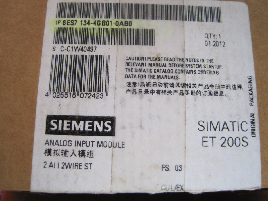 Siemens 6ES7 134-4GB01-0AB0  "Analog Input"