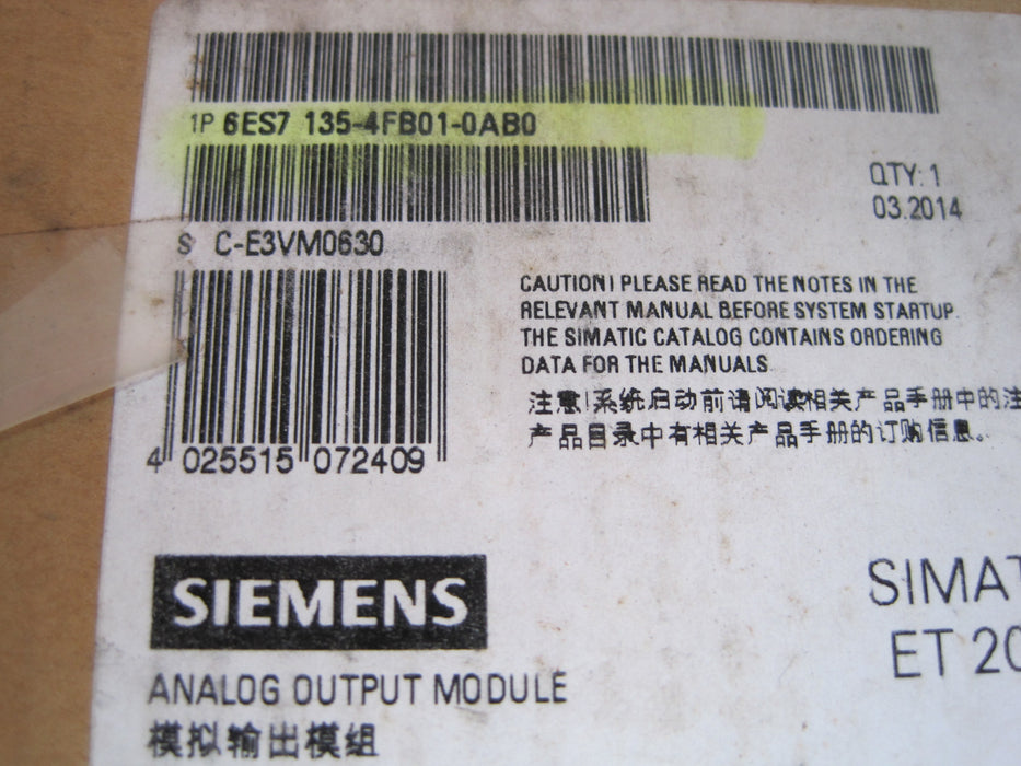 Siemens 6ES7 135-FB01-0AB0  "Analog Output"