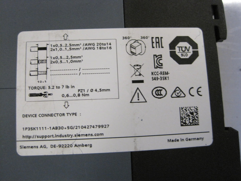 Siemens  3SK1111-1AB30  "Safety relay"