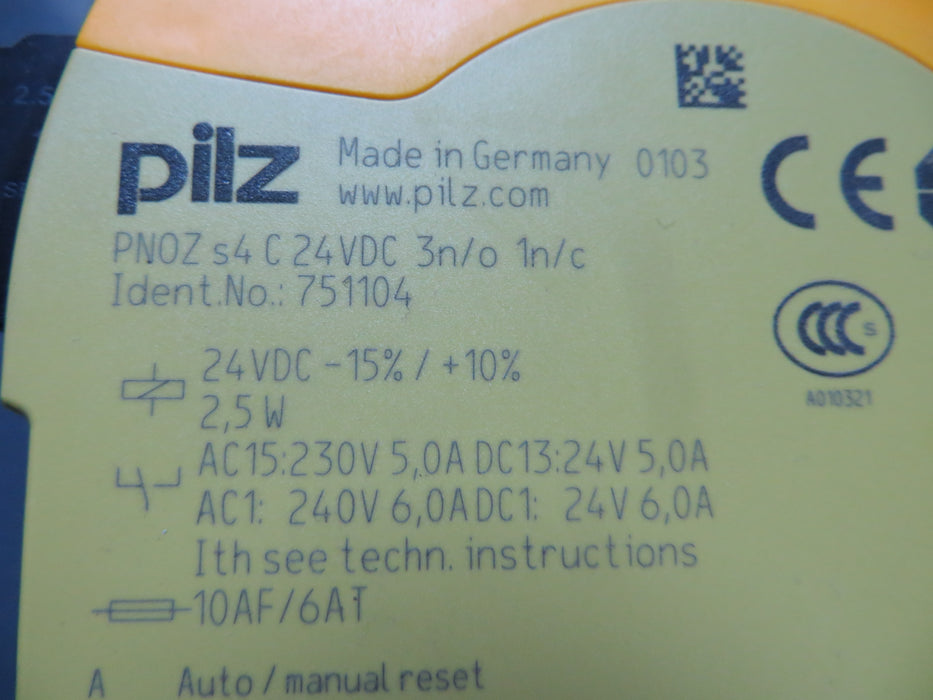 PILZ PNOZ S4c  751104 "Safety Relay"