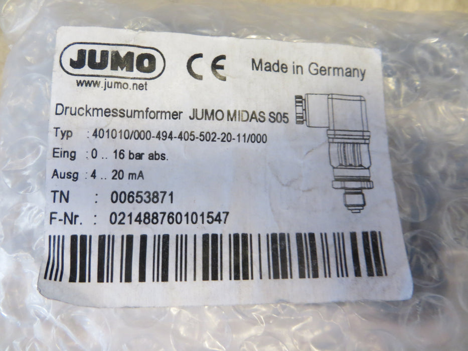 Jumo   401010/000-494-405-502-20-11/000  "Pressure transmitter"