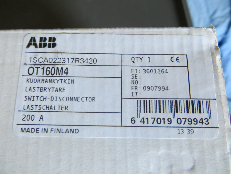 ABB OT160M4   1SCA022317R3420  "Switch disconnector"