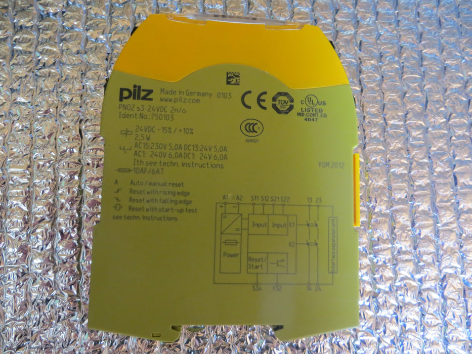 PILZ PNOZ s3 24VDC 2n/o 750103 "Relay"