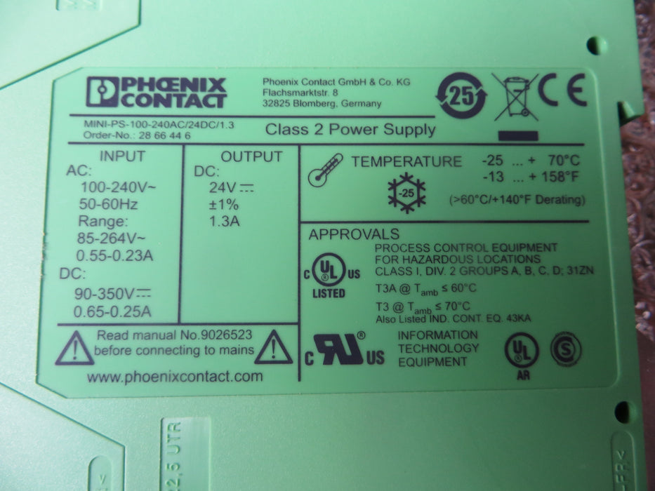 Phoenix Contact MINI-PS-100-240AC/24DC/1.3  "Power supply"