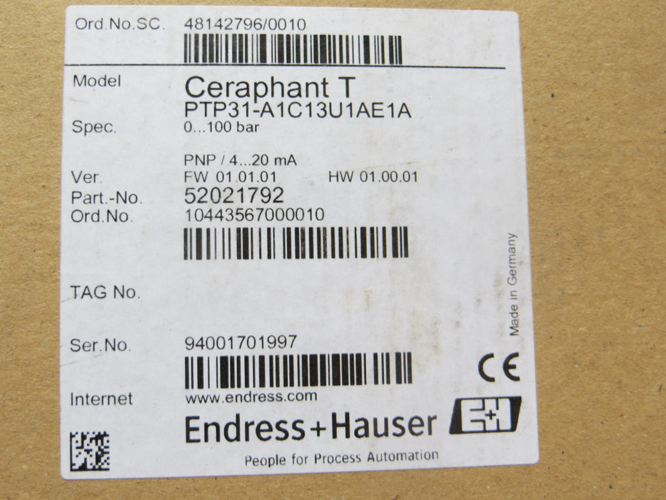 Endress + Hauser  PTP31-A1C13U1AE1A  "Switch"