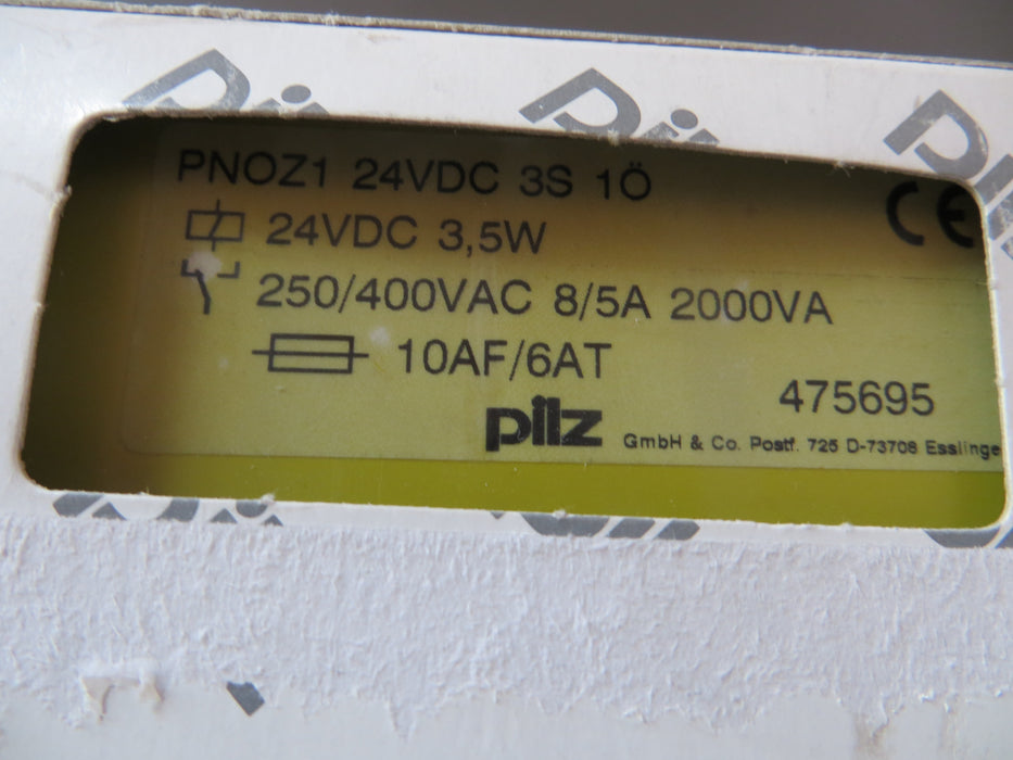 PILZ PNOZ1 24VDC 3S1O  475695 "Safety Relay"