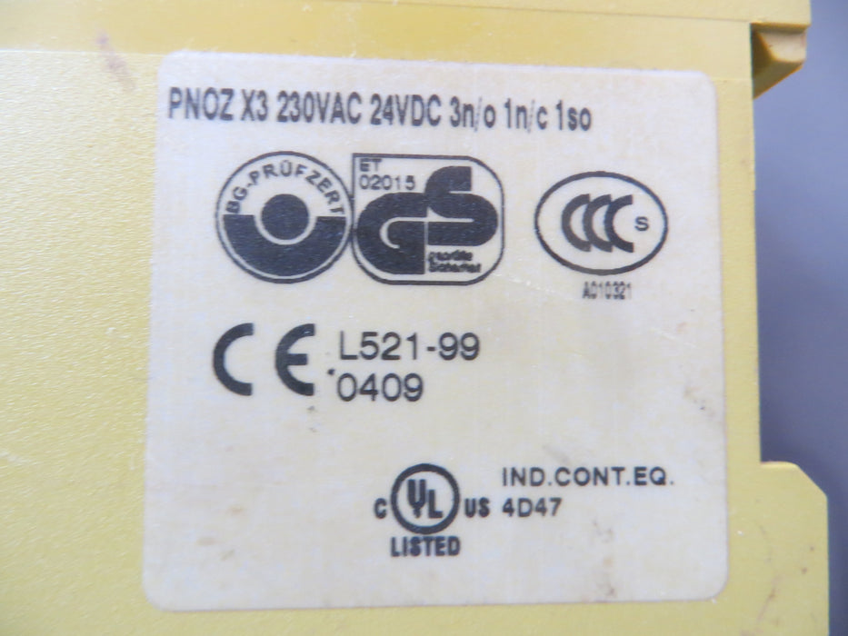 PILZ PNOZ X3 230VAC 24VDC 3n/o 1/nc 1s0  "Relay"
