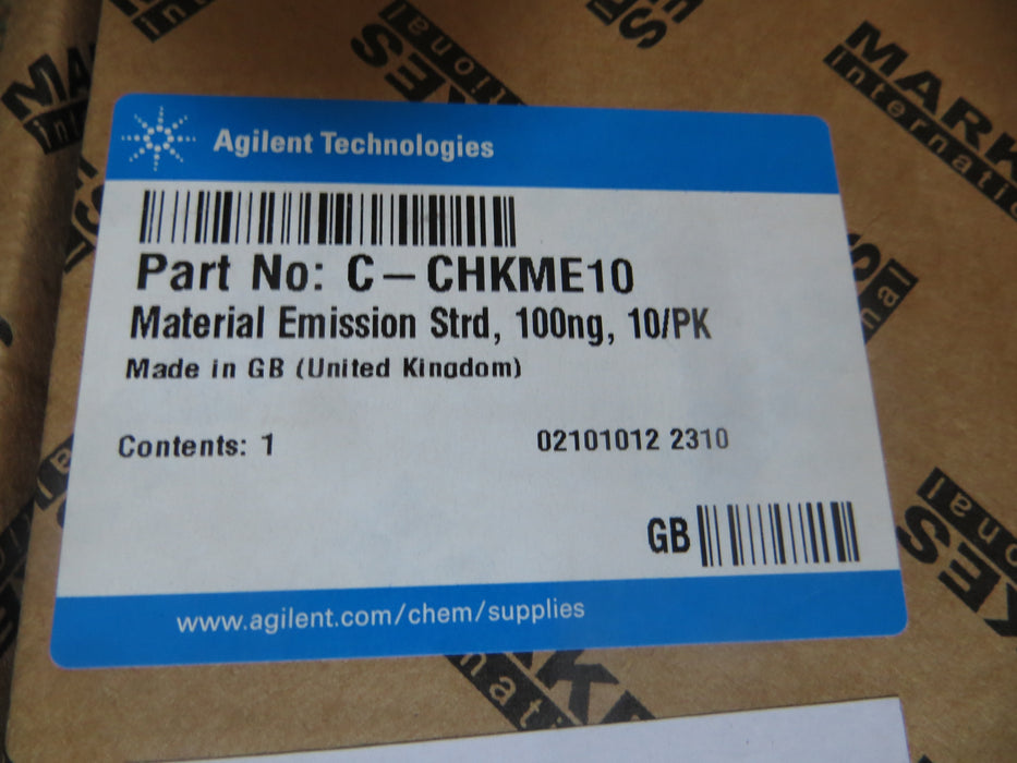 Agilent Technologies C-CHKME10 "Material emission standard"