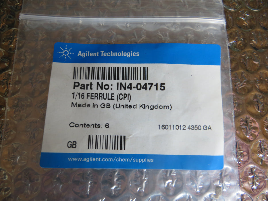 Agilent Technologies C-CHKME10 "Materiaalemissienorm"