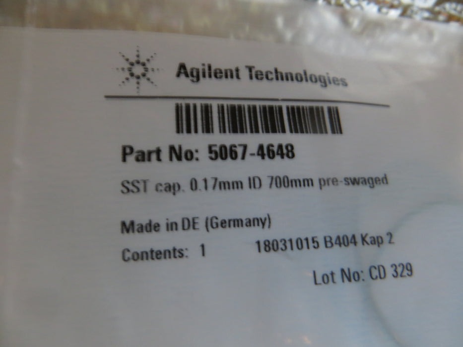 Agilent Technologies C-CHKME10 "Materiaalemissienorm"