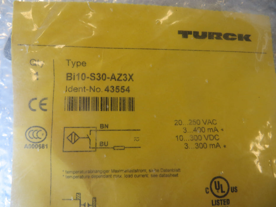 Turck Bi10-S30-AZ3X "Proximity switch"