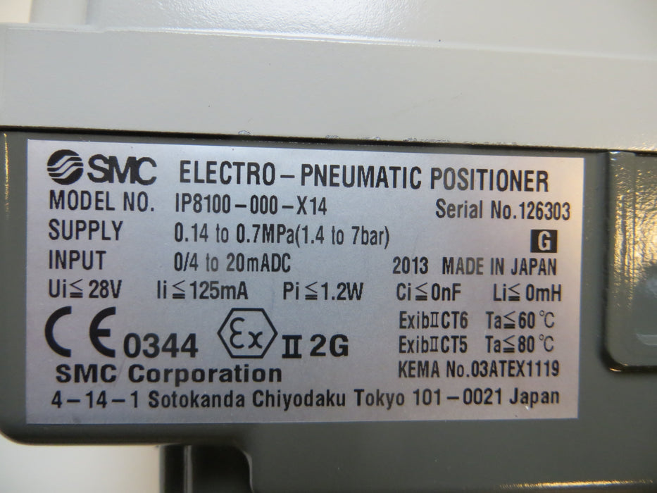 SMC IP8100-000-X14 "Positioner"