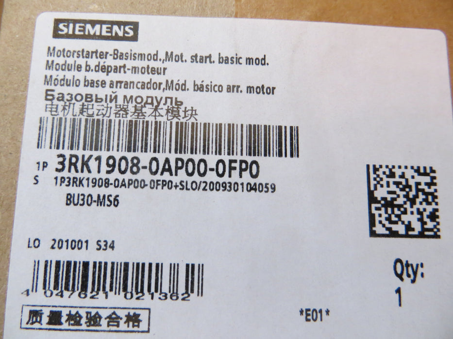 Siemens 3RK1908-0AP00-0FP0  "PLC Base unit"